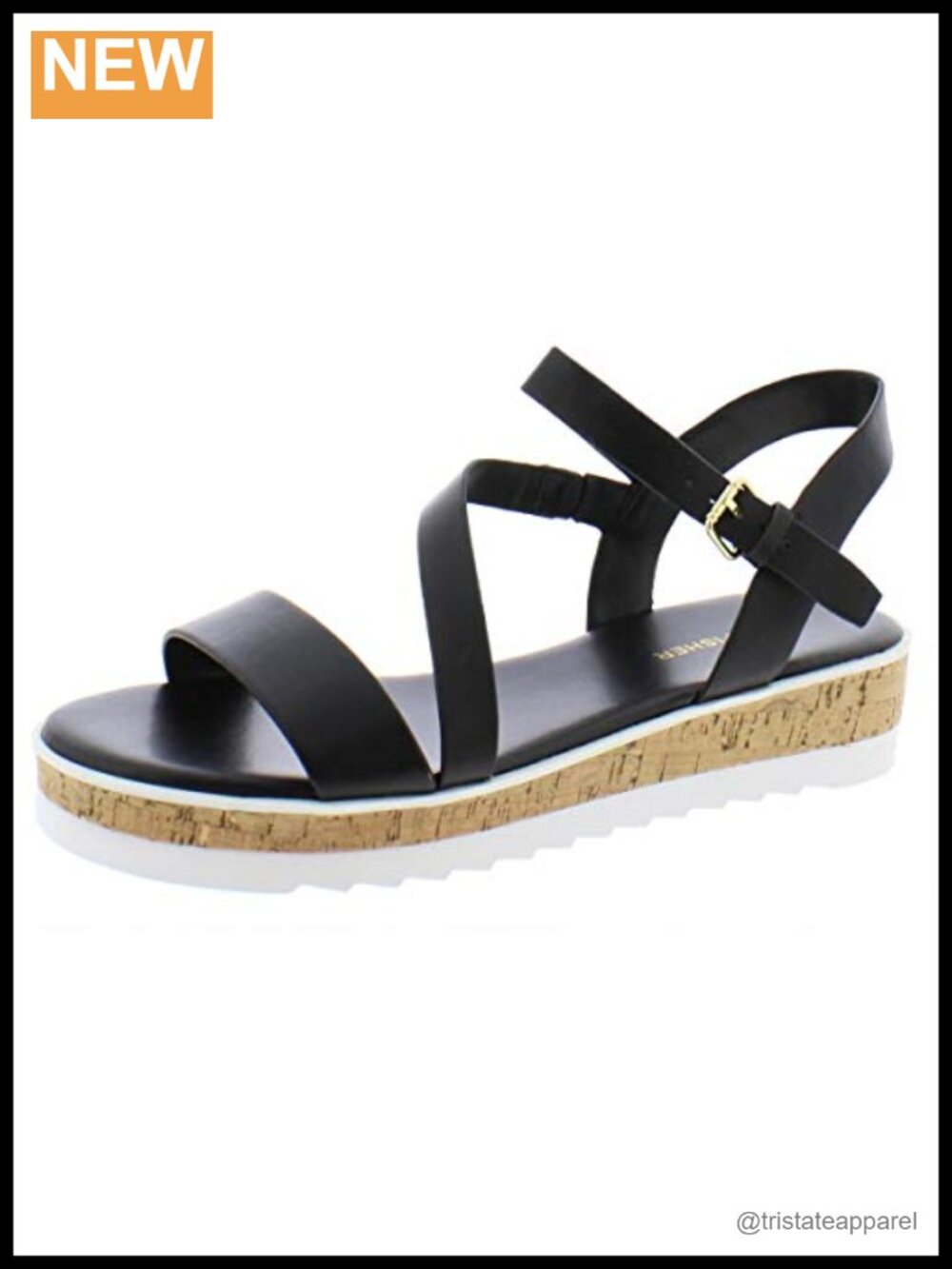 Women's Leather Strappy Wedge Sandal with Slingback